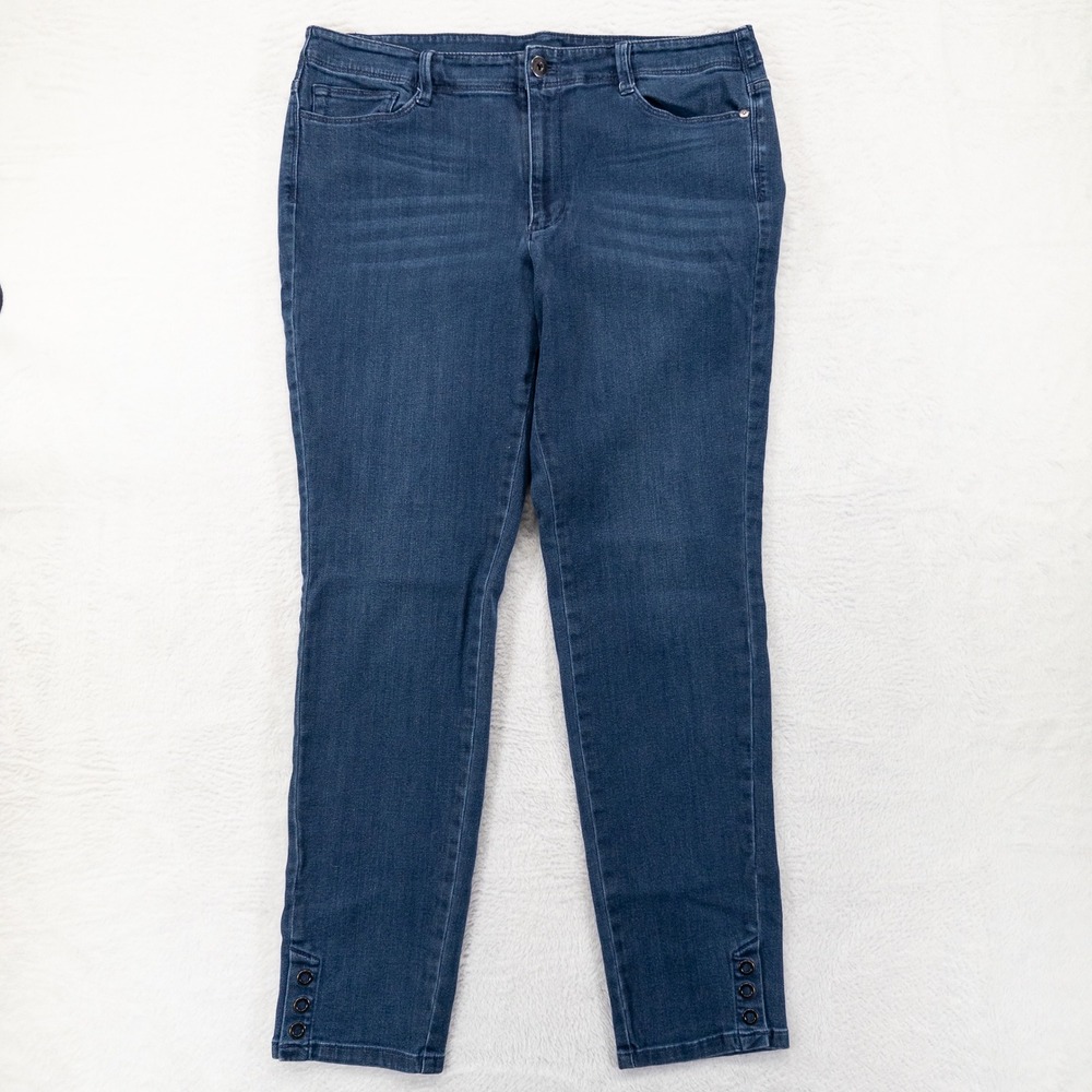 J. Jill Jeans Womens 12 Blue Slim Ankle Authentic Fit Stretch Mid Rise Casual